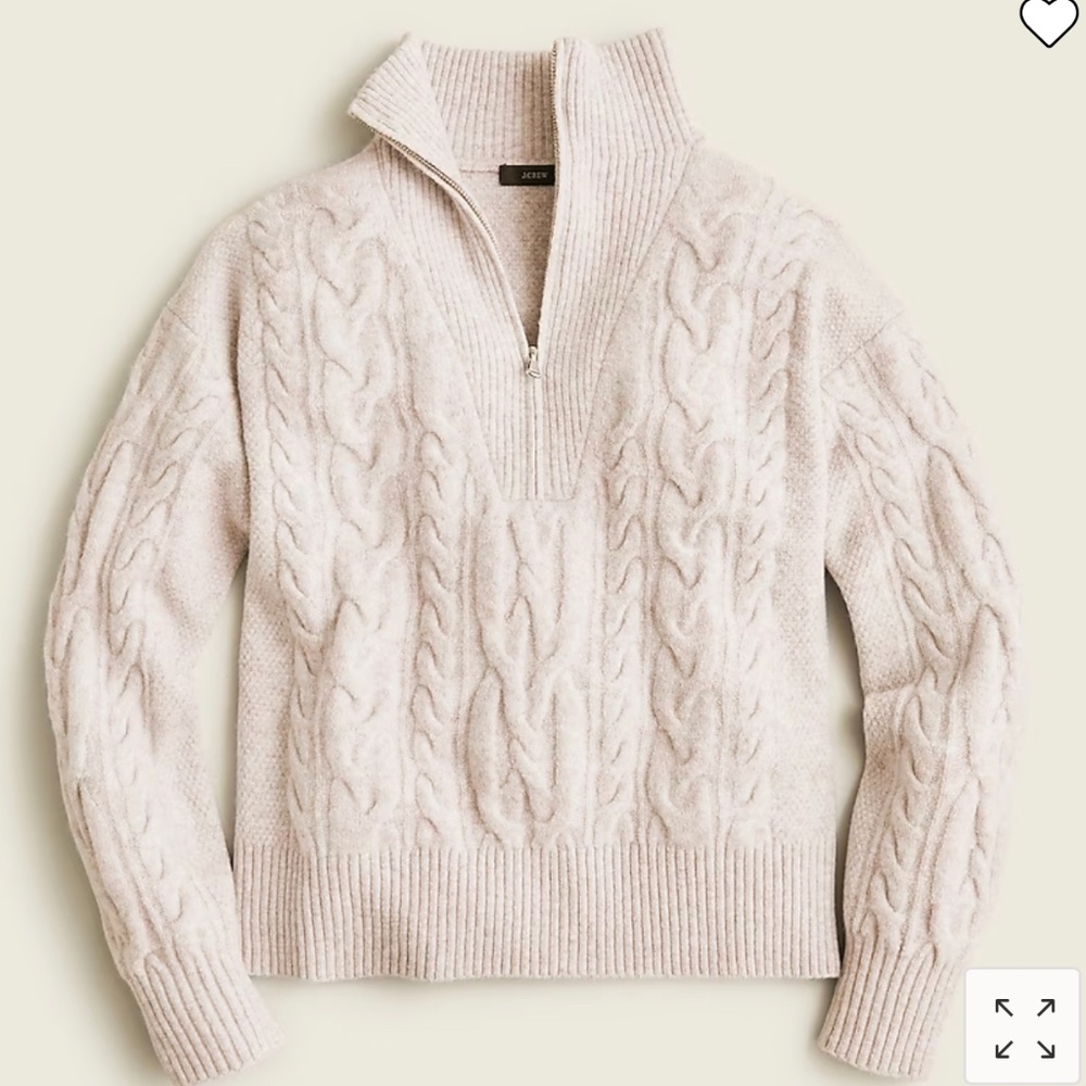 Cable-knit half-zip sweater in Supersoft yarn
